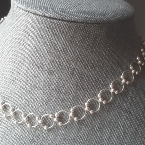 Sterling Silver Collar Length Necklace - Picture 2 of 3